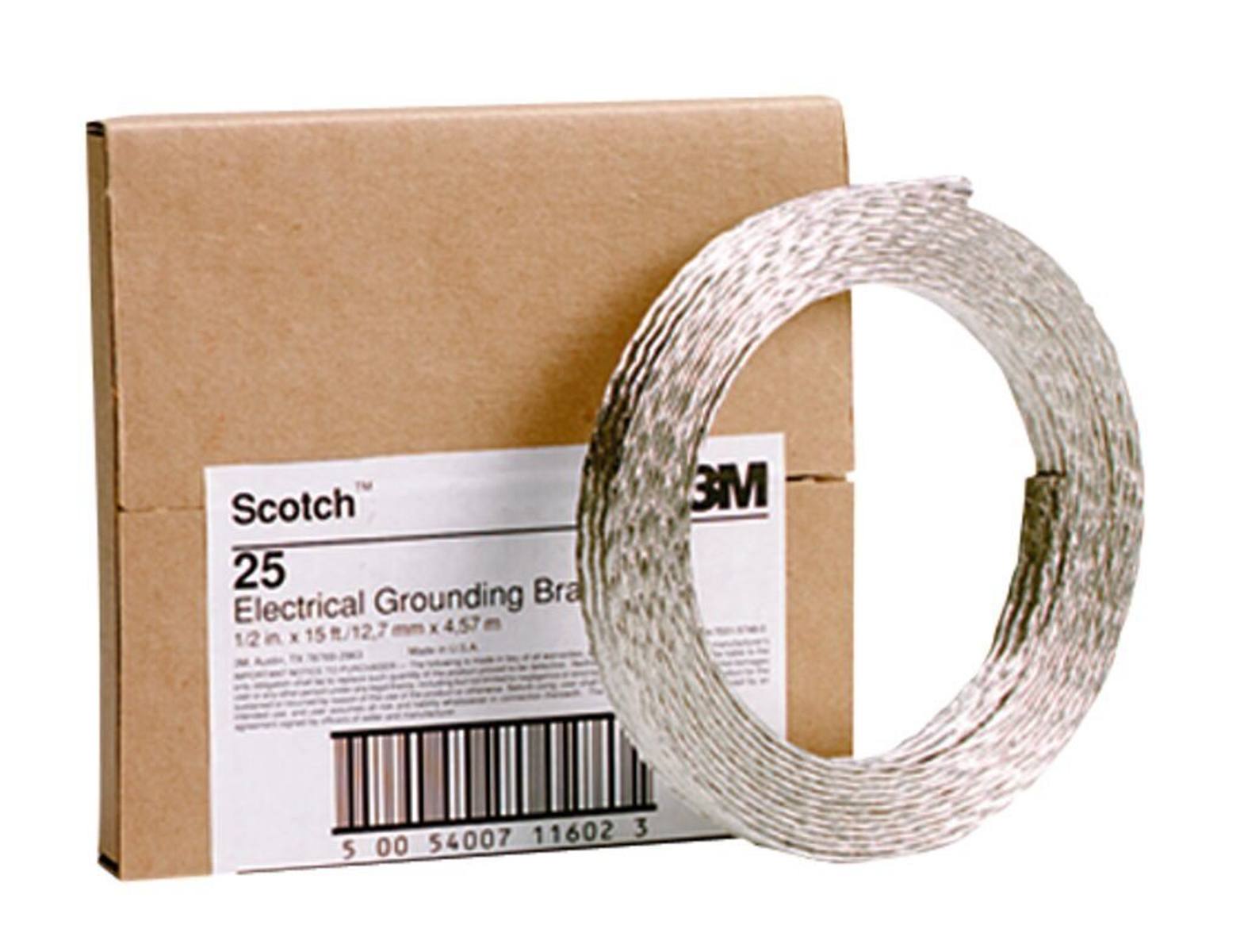 3M Scotch 25 earthing tape, tinned copper, 25 mmÂ², 13 mm x 4.5 m, 2.38 mm