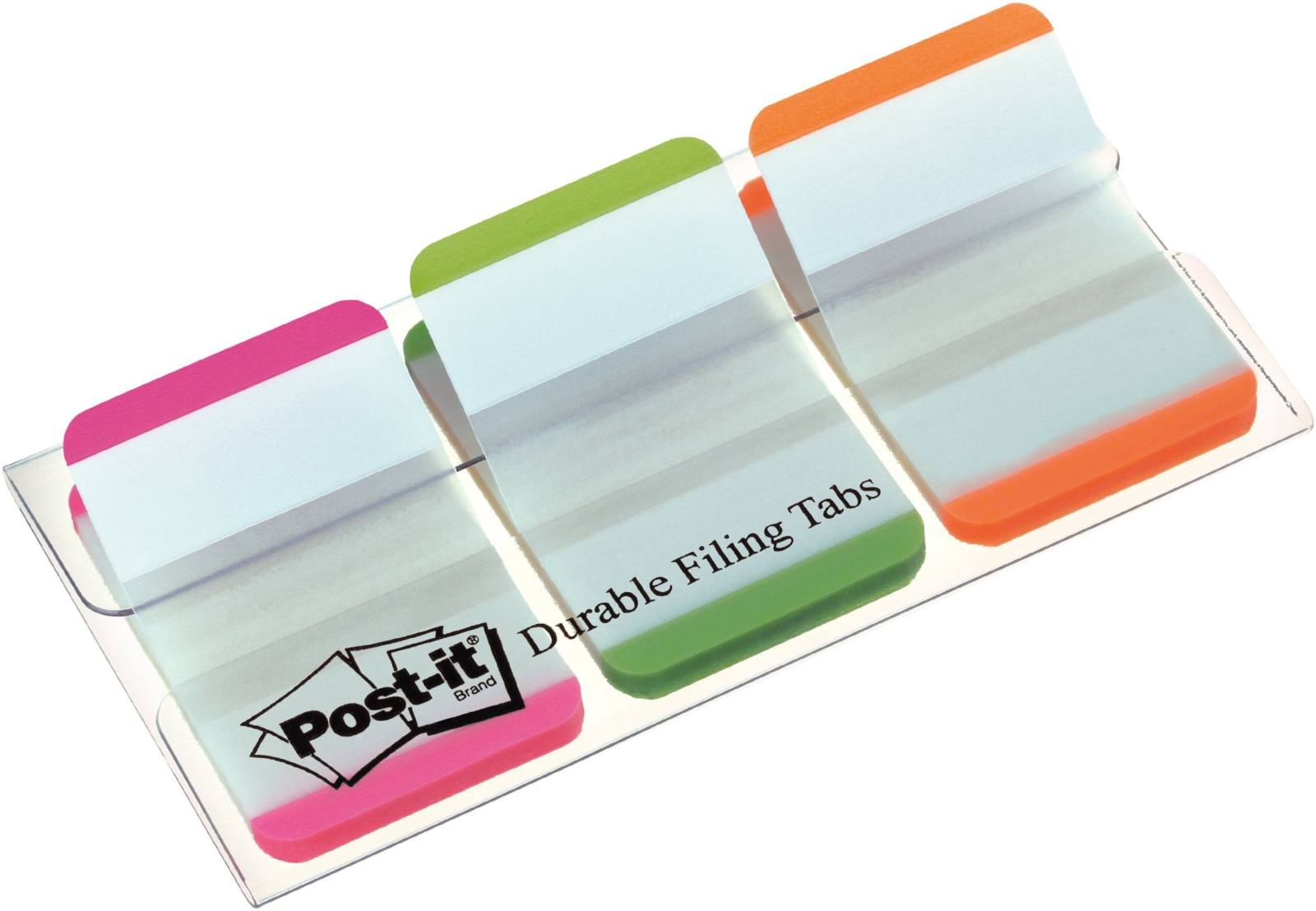 3M Post-it Index Strong 686L-PGO, 25,4 mm x 38 mm, groen, oranje, roze, 3 x 22 plakstrips in een doosje