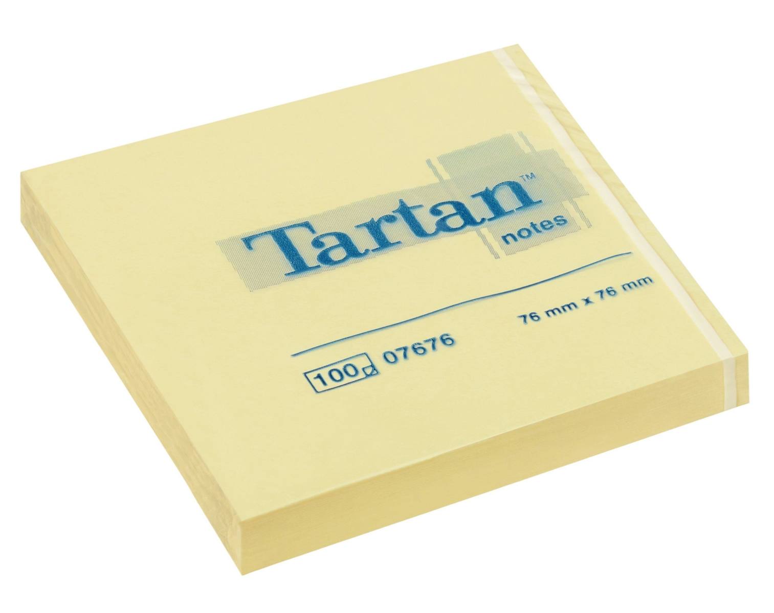3M Tartan Notes 007676, 76 x 76 mm, gelb, 1 Block à 100 Blatt