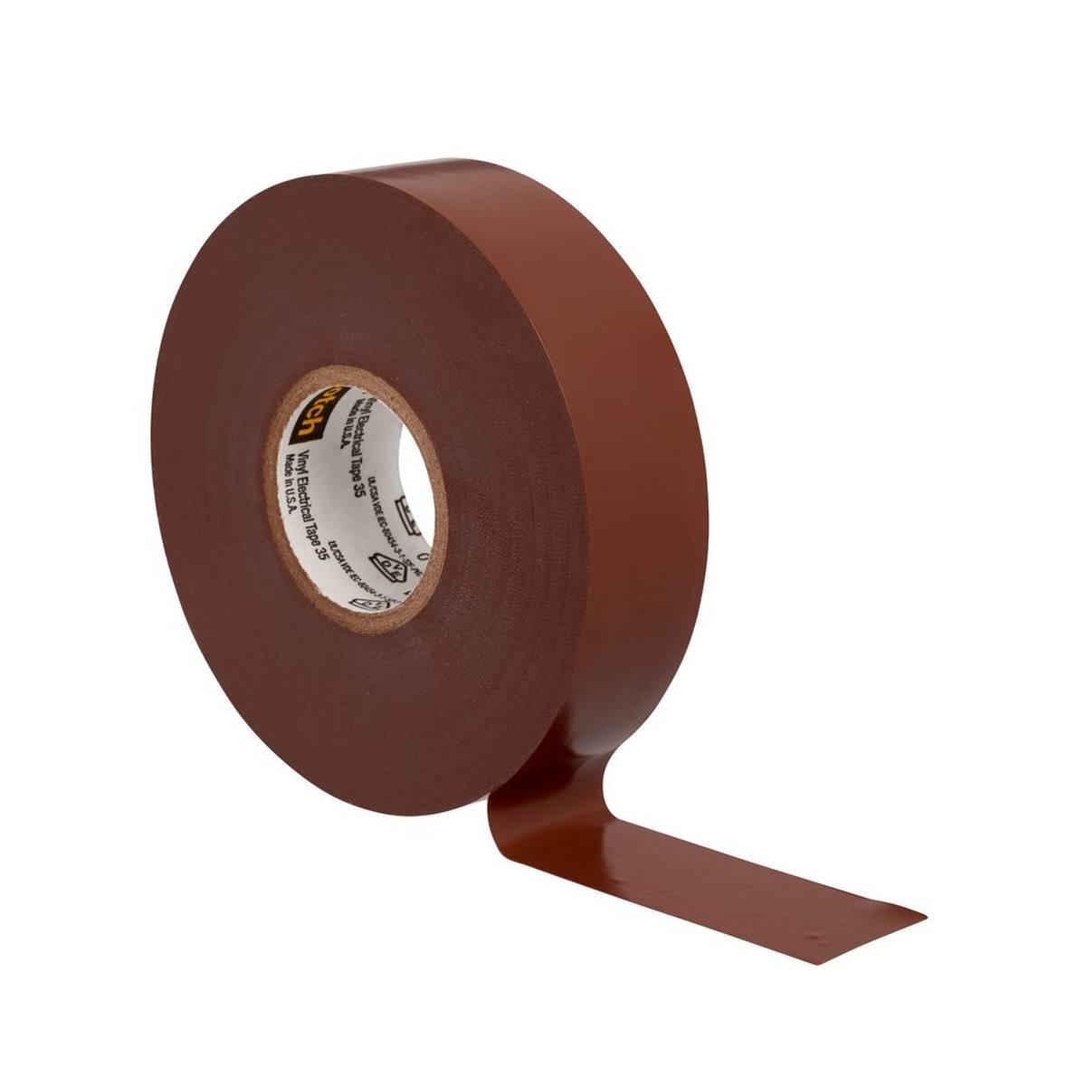 3M Ruban isolant électrique vinyle 35, marron, 19 mm x 20 m, 0,18 mm