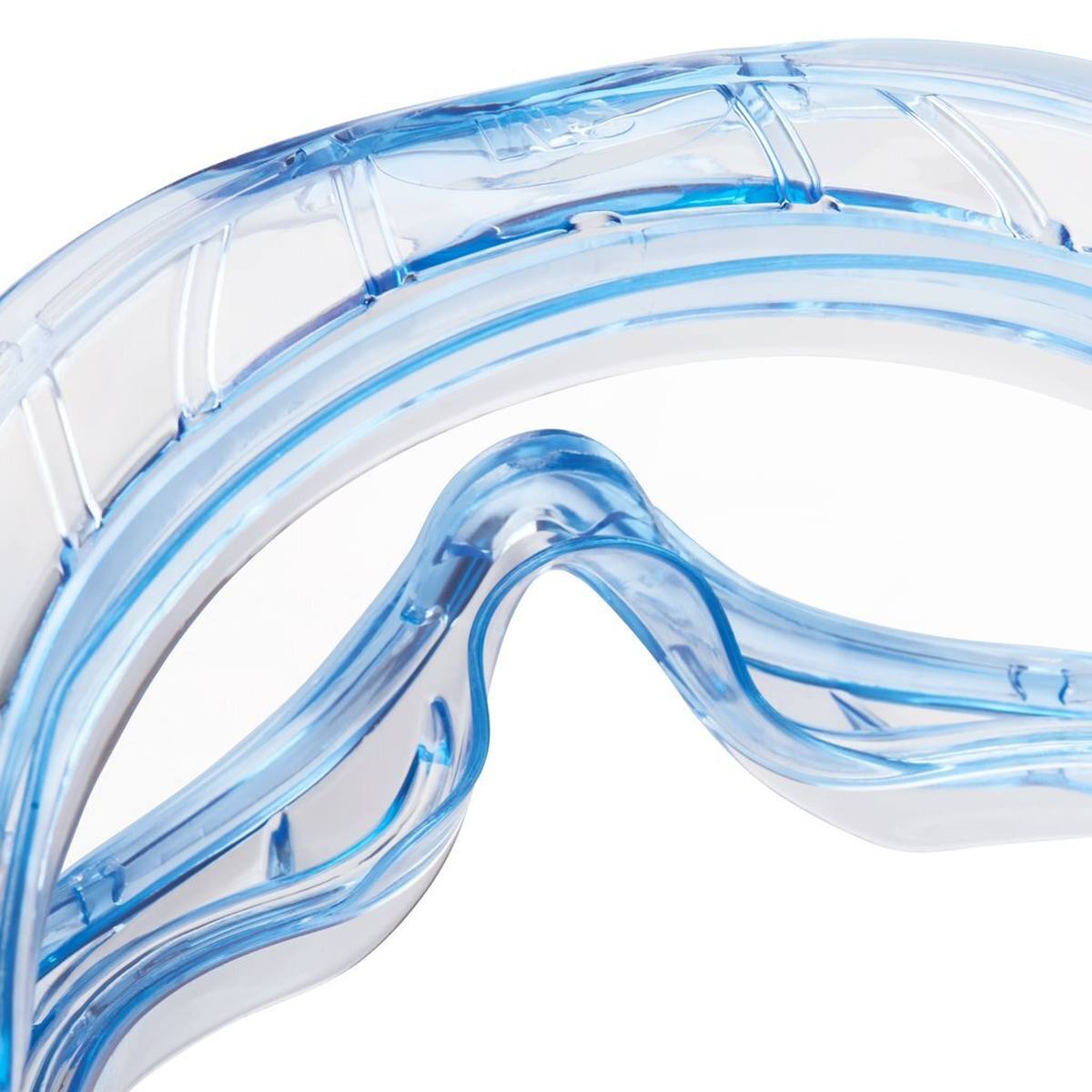 occhiali di sicurezza 3M Fahrenheit AS/AF/UV, PC, trasparenti, ventilazione indiretta, fascia in nylon, incluso sacchetto in microfibra FheitAF (antiappannamento)