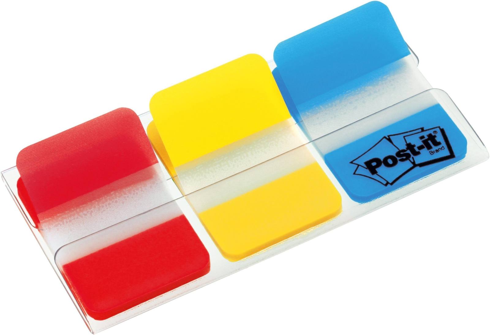 3M Post-it Index Strong 686-RYB, 25,4 mm x 38 mm, azul, amarillo, rojo, 3 x 22 tiras adhesivas