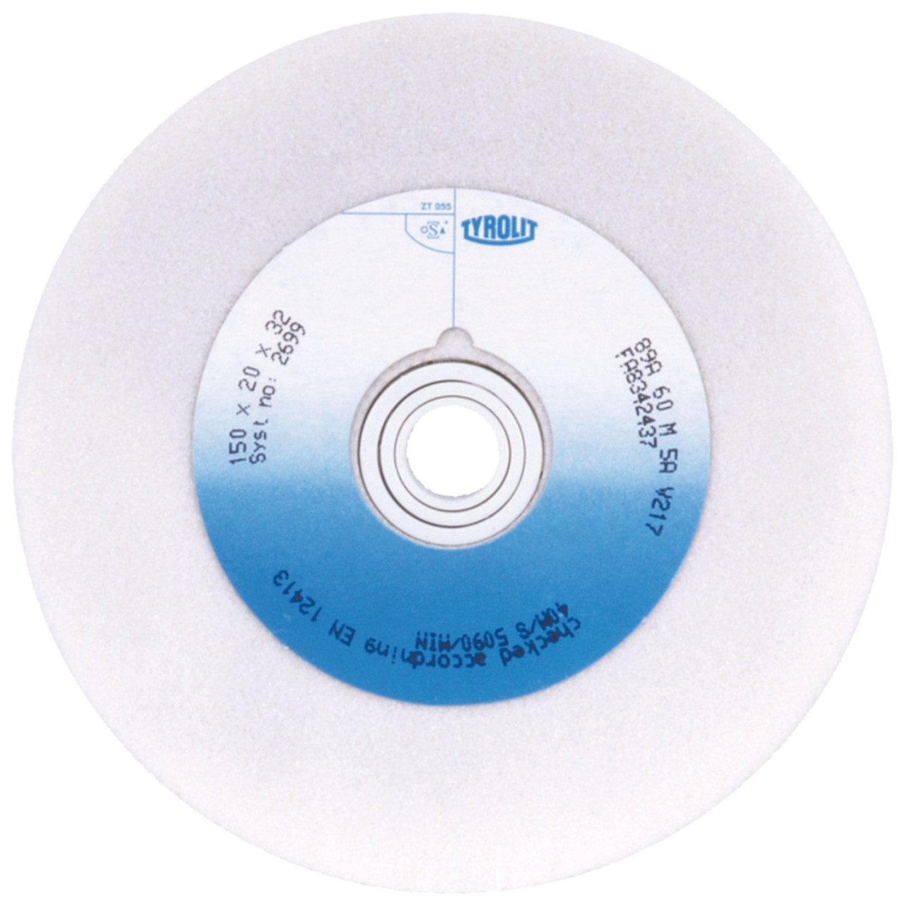 TYROLIT conventional ceramic grinding wheels DxDxH 200x32x51 For high-alloy steels and HSS, shape: 1, Art. 78379