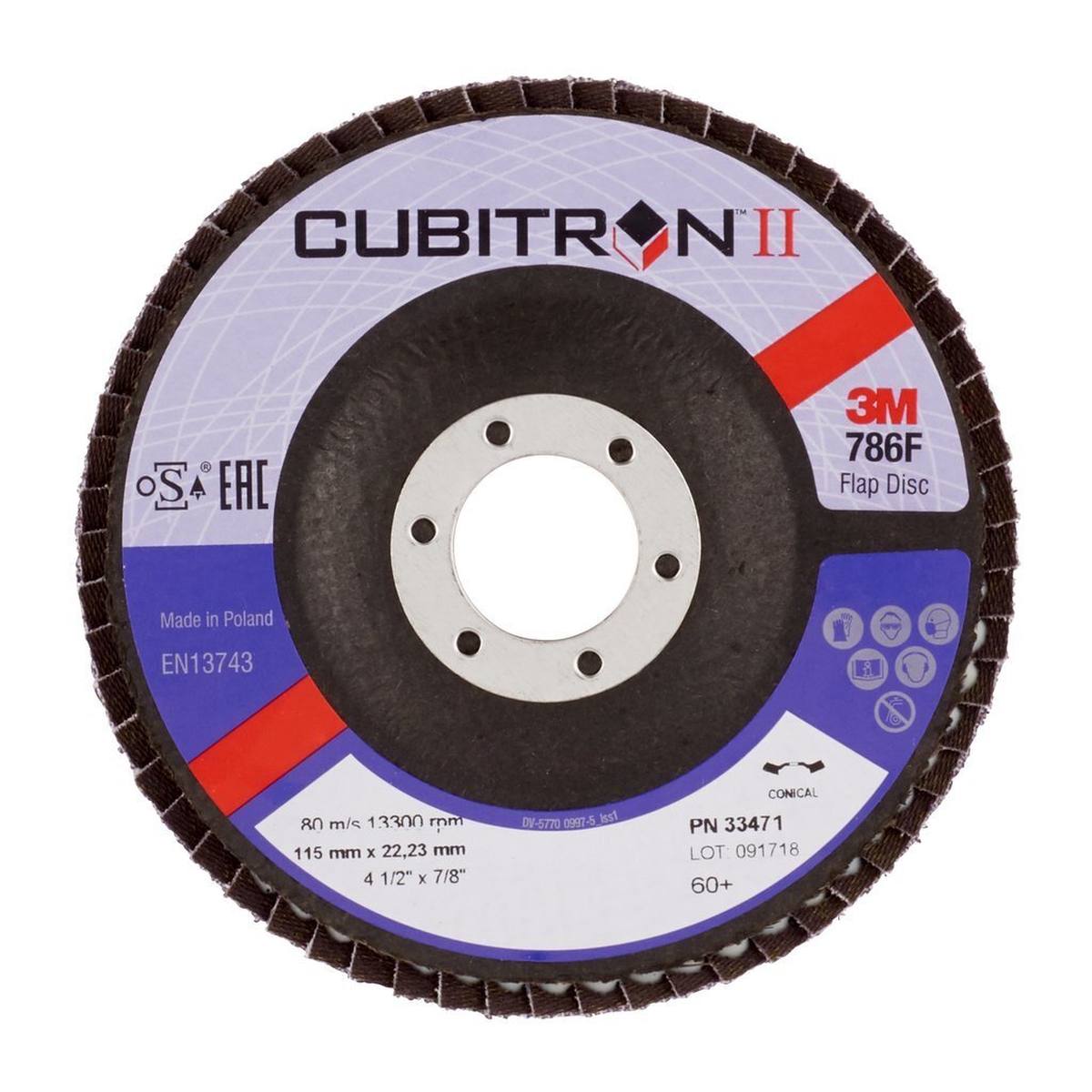 Discos de láminas 3M Cubitron II, 115 mm, 60+, orificio de 22 mm