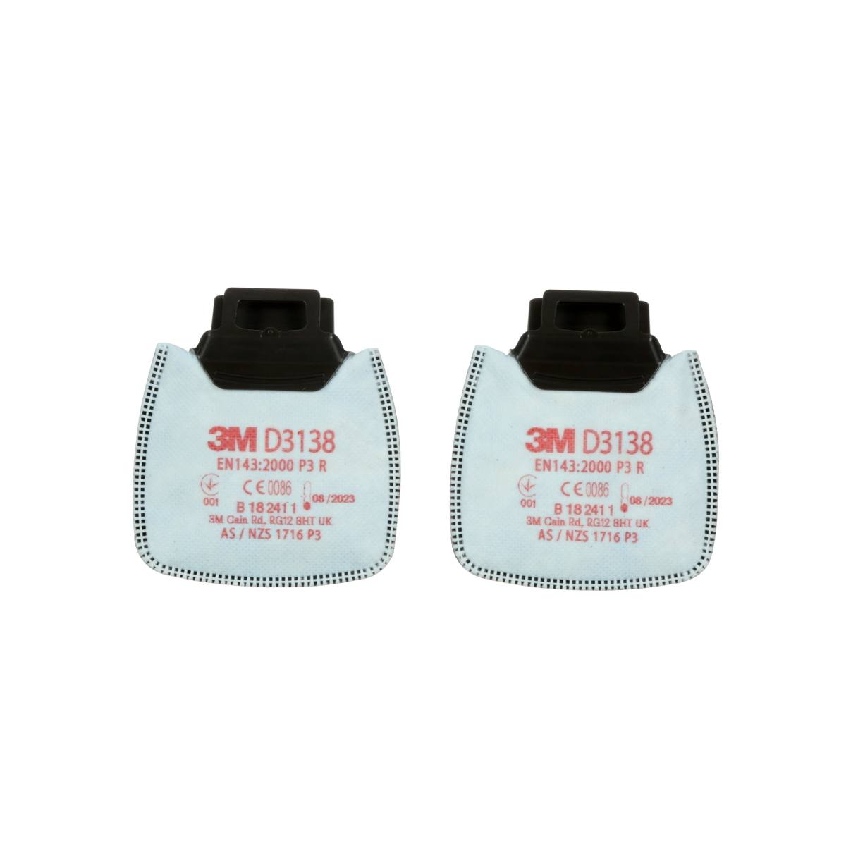 3M Secure Click D3138, P3 R Particle filter with activated carbon with additional protection against organic gases and vapours below the limit value and ozone up to 10 times the limit value. Ideal for welding