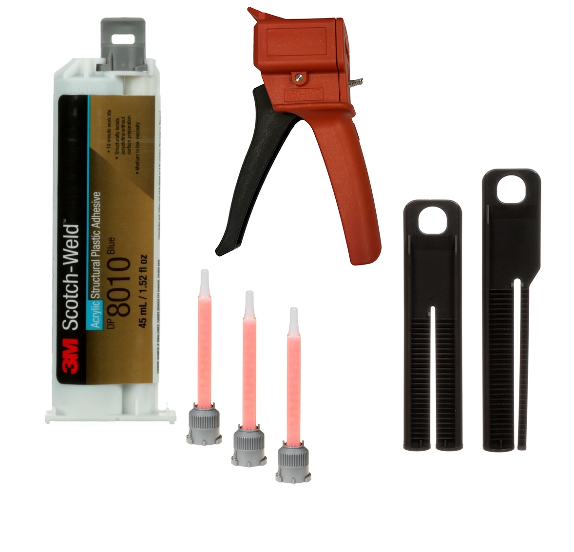 Starter set: 1x 3M Scotch-Weld 2-component construction adhesive EPX System DP8010, blue-green, 45 ml 1x S-K-S hand tool for EPX 38 to 50 ml cartridges incl. feed piston 2:1