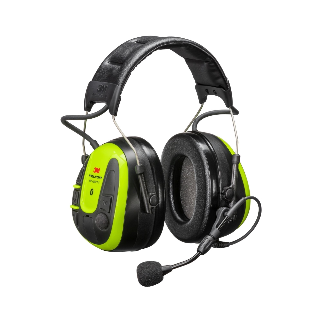 3M PELTOR WS ALERT X headset, 30 dB, Bluetooth technology, headband, compatible with mobile app, bright yellow, MRX21A4WS6