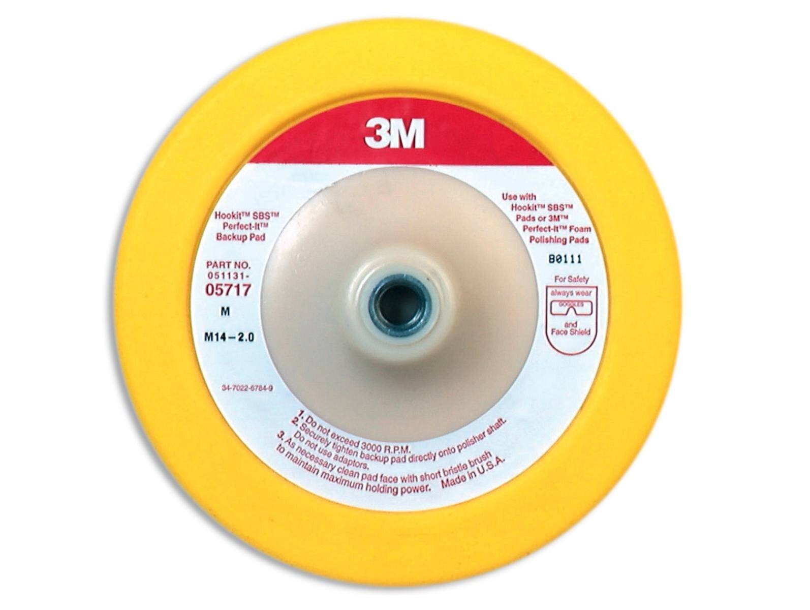 3M Perfect-It Plato soporte para pulir, amarillo, 200 mm, M14 #05717