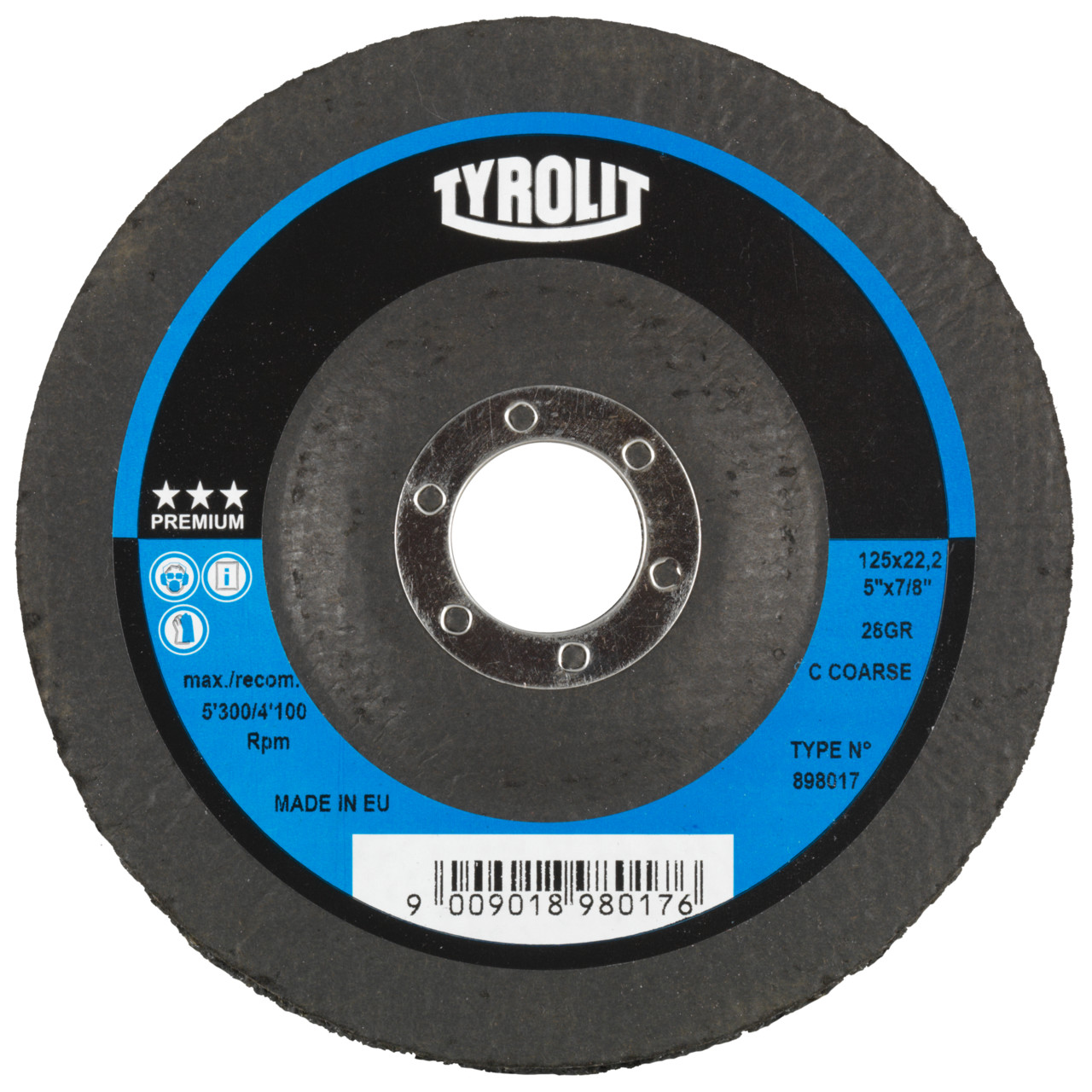 Tyrolit Coarse cleaning disc DxH 115x22.2 Universally applicable, C GROB, shape: 28- (coarse cleaning disc), Art. 898014