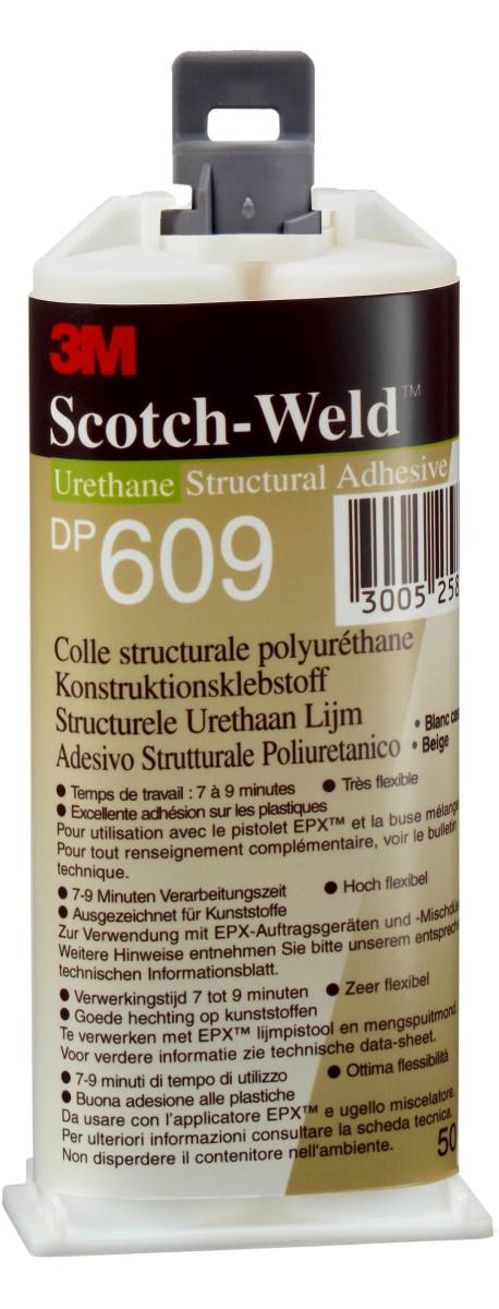 3M Scotch-Weld 2-component polyurethane-based construction adhesive for the EPX System DP 609, beige, 50 ml