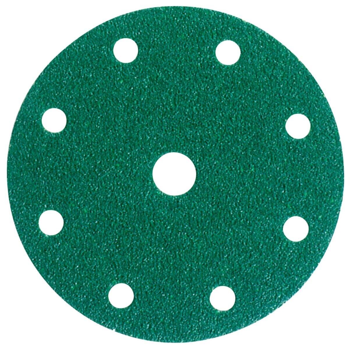 3M Hookit Verde 245, 150 mm, P80, 9 agujeros