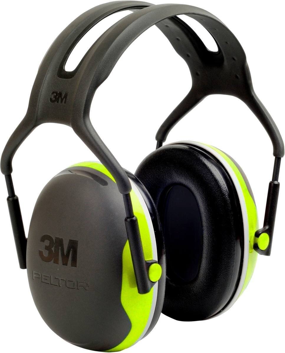 3M Peltor-kuulokkeet, X4A-päähine, neonkeltainen, SNR = 33 dB.