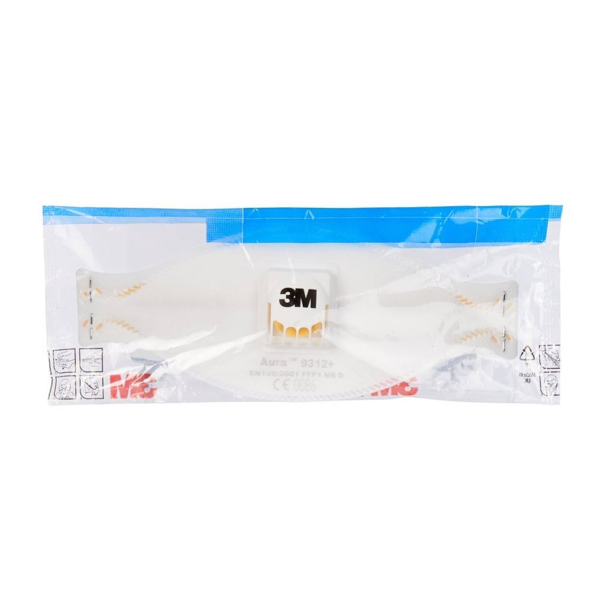 3M 9312+ Aura respirator FFP1 with cool-flow exhalation valve, up to 4 times the limit value (hygienically individually packaged)