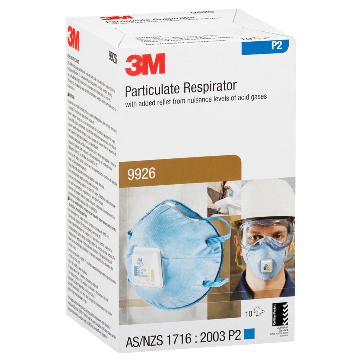 3M Special mask 9926 FFP2 NR D with cool-flow exhalation valve up to 10 times the limit value and against organic odours, HF gas and sulphur dioxide below the limit value