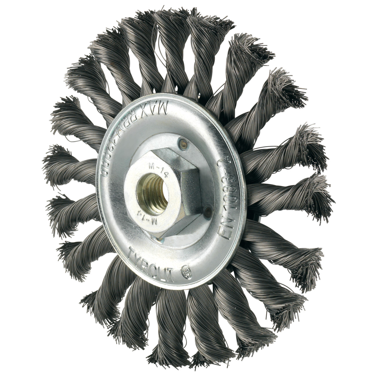 Tyrolit Wheel brushes DxWxLxGE 115x11x23xM14 For steel, shape: 1RDZ - (wheel brush), Art. 938680