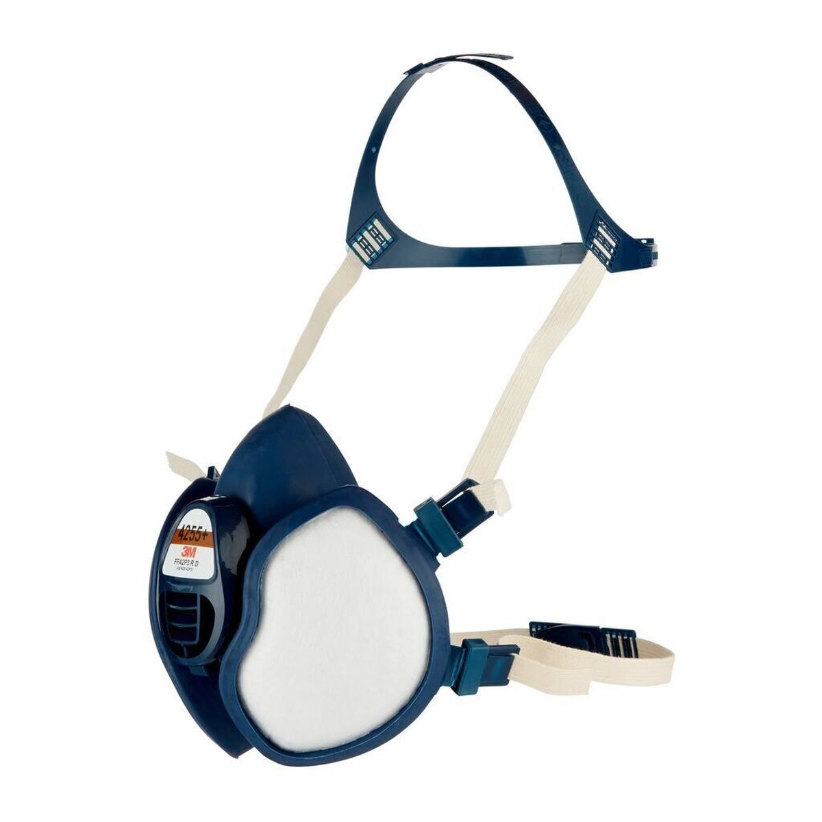 Masque de protection respiratoire 3M 4255+ FFA2P3RD contre les gaz et les vapeurs organiques ainsi que les particules jusqu'à 30 fois la limite autorisée