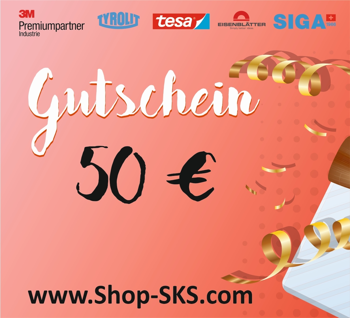 50,00€ Gutschein für S•K•S online Shop www.shop-sks.com