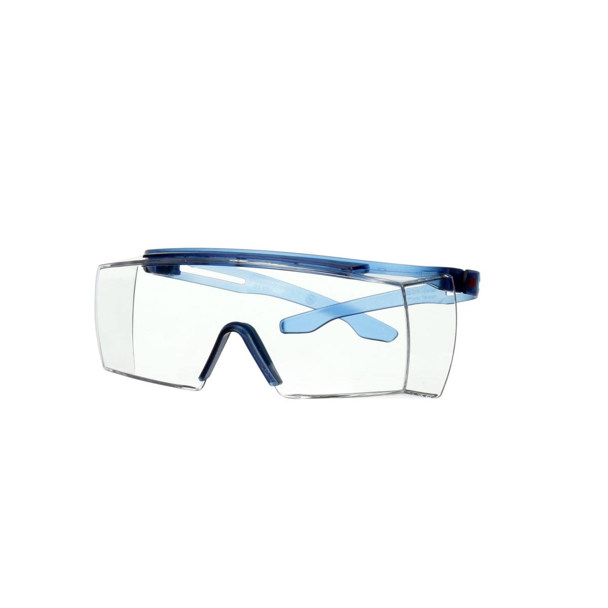 3M SecureFit 3700 overzetbril, blauwe veren, krasbestendig+ (K), heldere lens, instelbare hoek, SF3701ASP-BLU-E