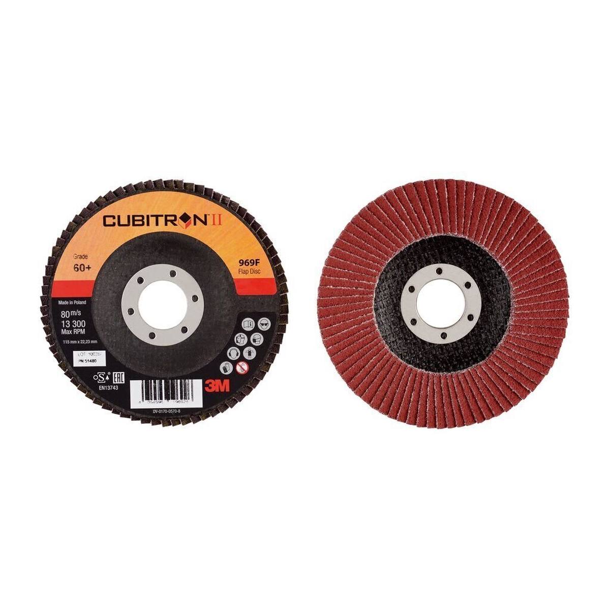 3M 969F Cubitron II discos de láminas d=115mm P60 #51480 plano