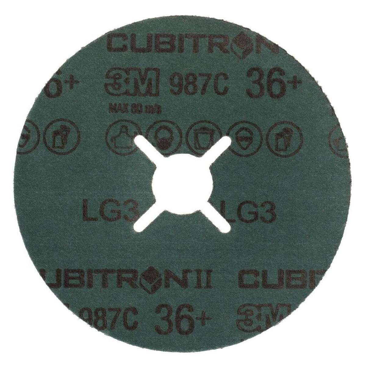 3M Cubitron II Disco de fibra 987C, 115 mm, 22,23 mm, 36+ #460683