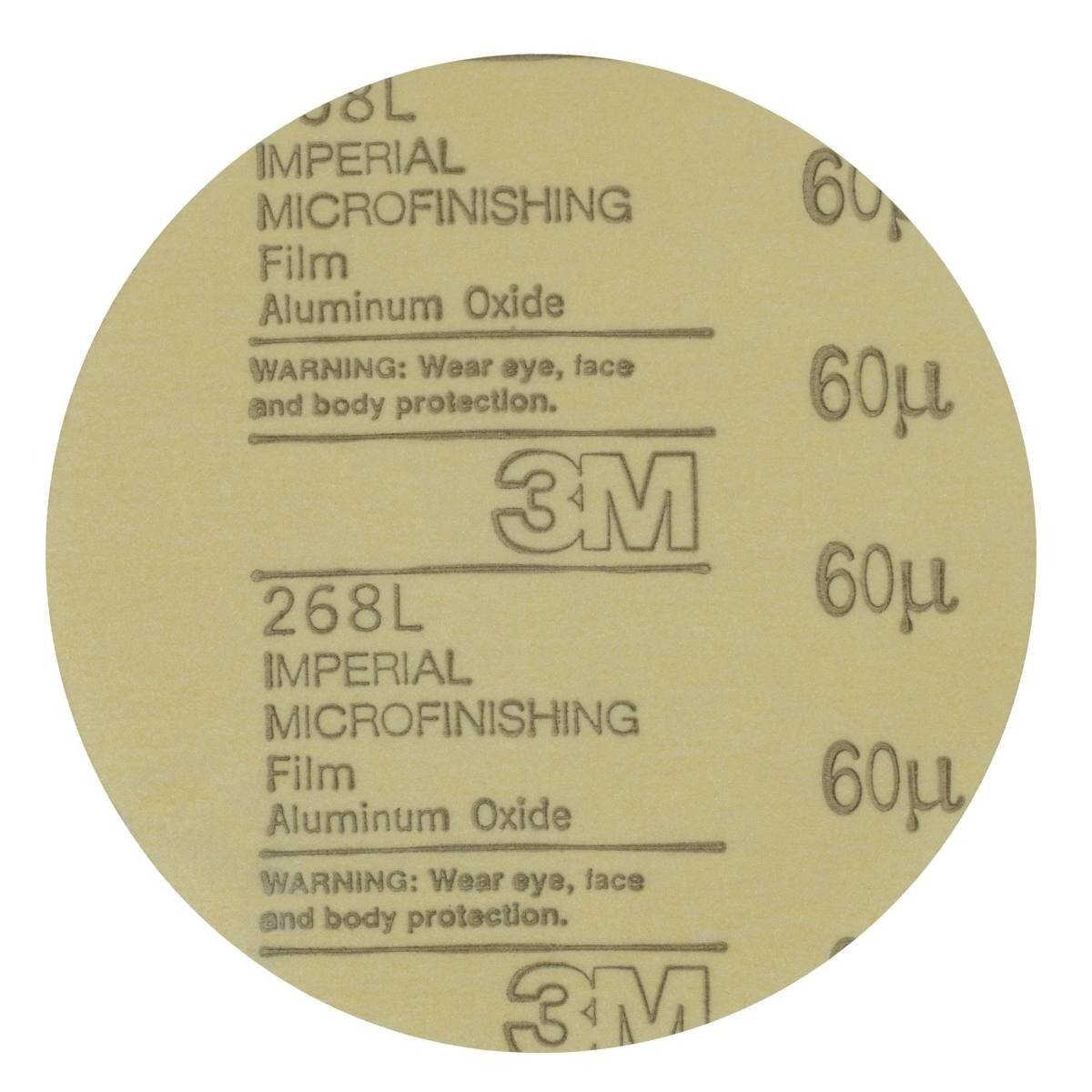 3M Stikit Selbstklebende Microfinishing Filmscheibe 268L, 127 mm, 60 Micron , ungelocht #98486