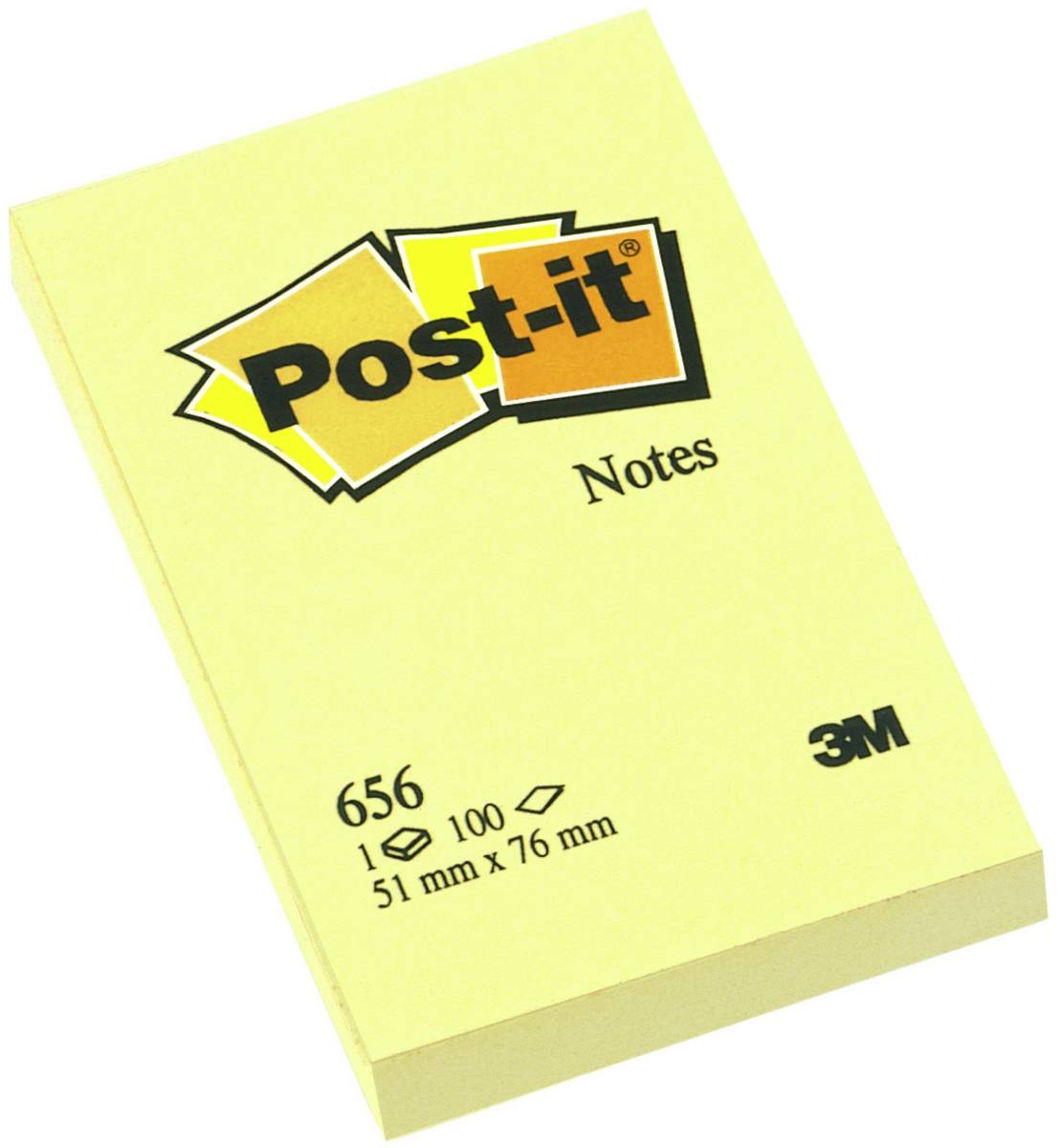 3M Post-it Notes 656, 51 mm x 76 mm, gelb, 1 Block à 100 Blatt