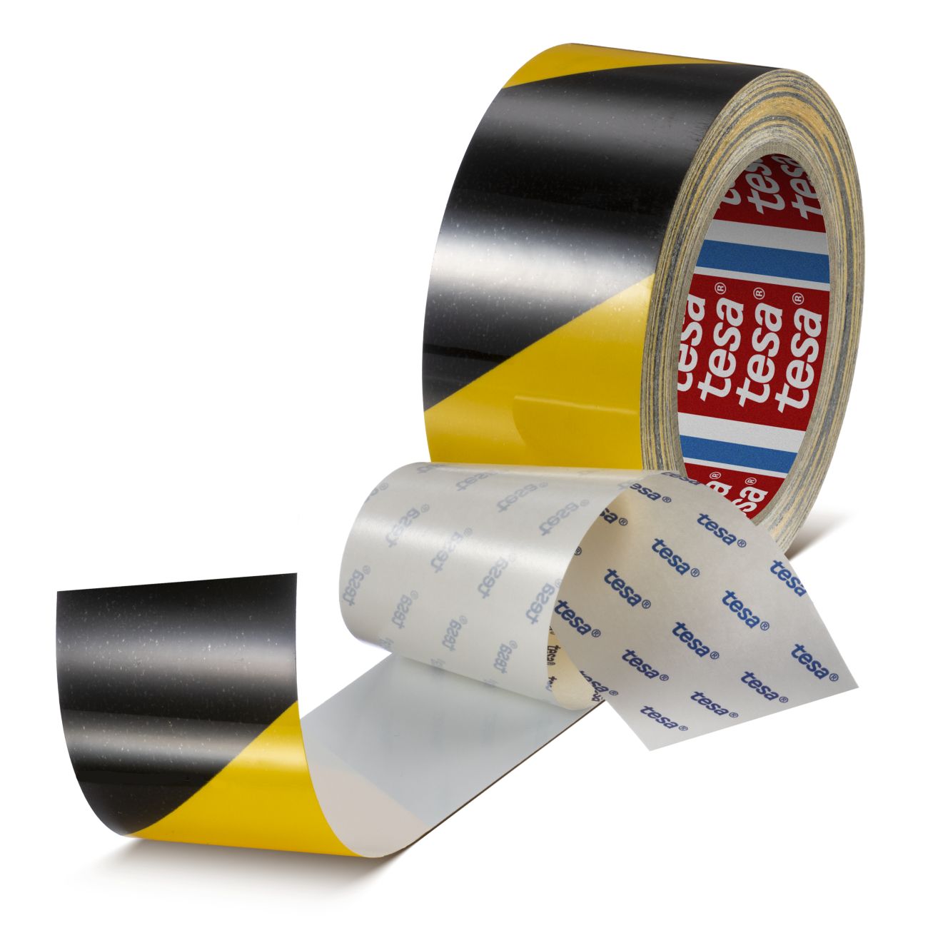 tesa 60960 Durable and scratch-resistant floor marking tape 50mmx20m black-yellow