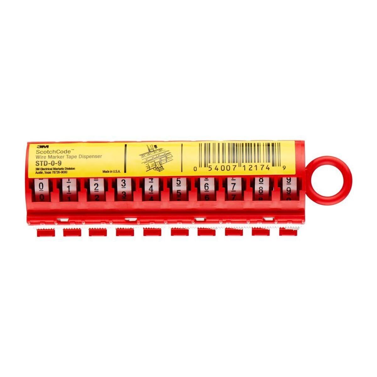 Dispensador de marcadores de cable 3M ScotchCode STD-0/9, con dígitos 0-9