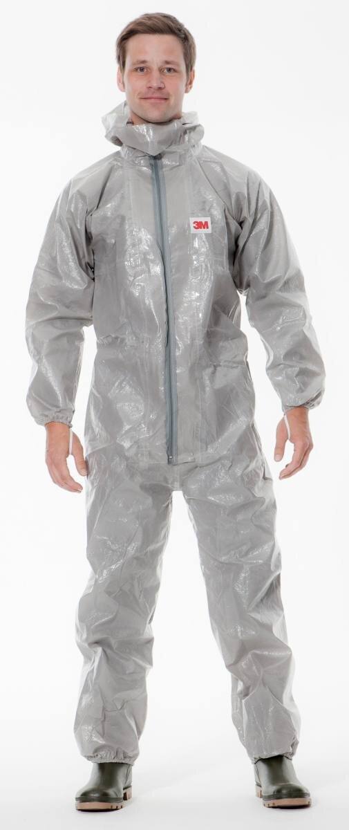 3M 4570 coverall, gray, type 3/4/5/6, size 3XL, extremely robust, sealed seams, double zipper, light and supple material, size 3XL