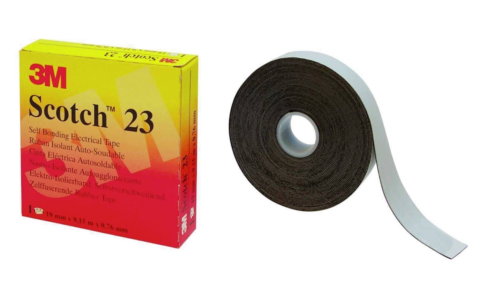 3M Scotch 23 Itsetiivistyvä etyleenipropyleenikumiteippi, musta, 25 mm x 9,15 m, 0,76 mm