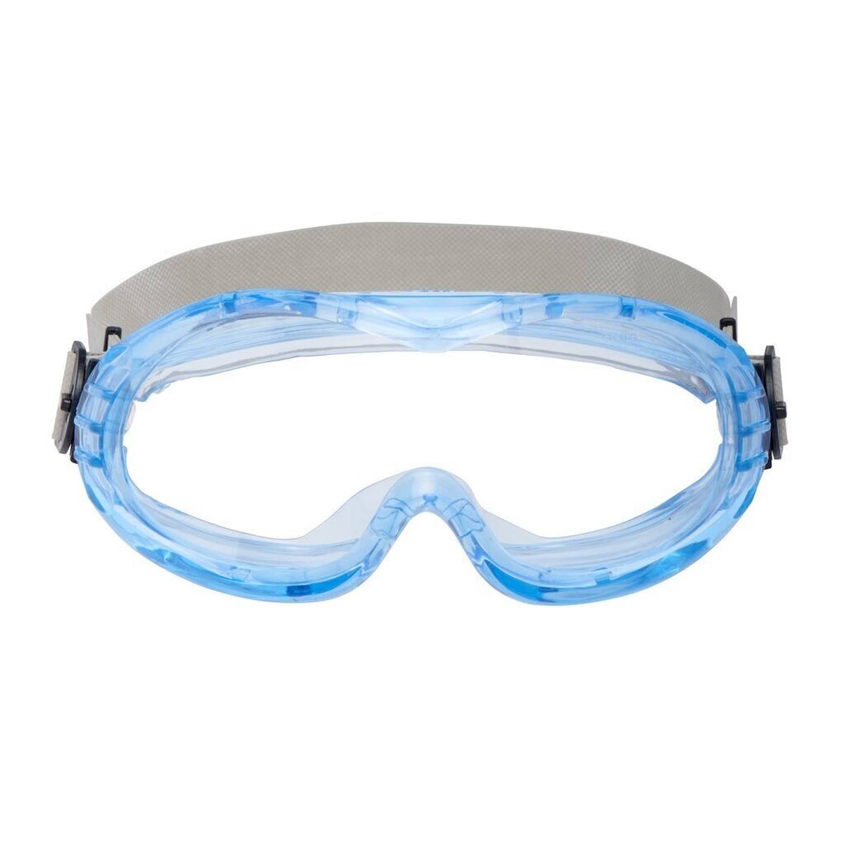 3M Fahrenheit Schutzbrille für Helme mit Acetat/Hardium-Beschichtung AS/AF/UV, PC, klar, mit Schaumstoff, unbelüftet, Nylon-Kopfband, inkl. Mikrofaserbeutel FheitSA