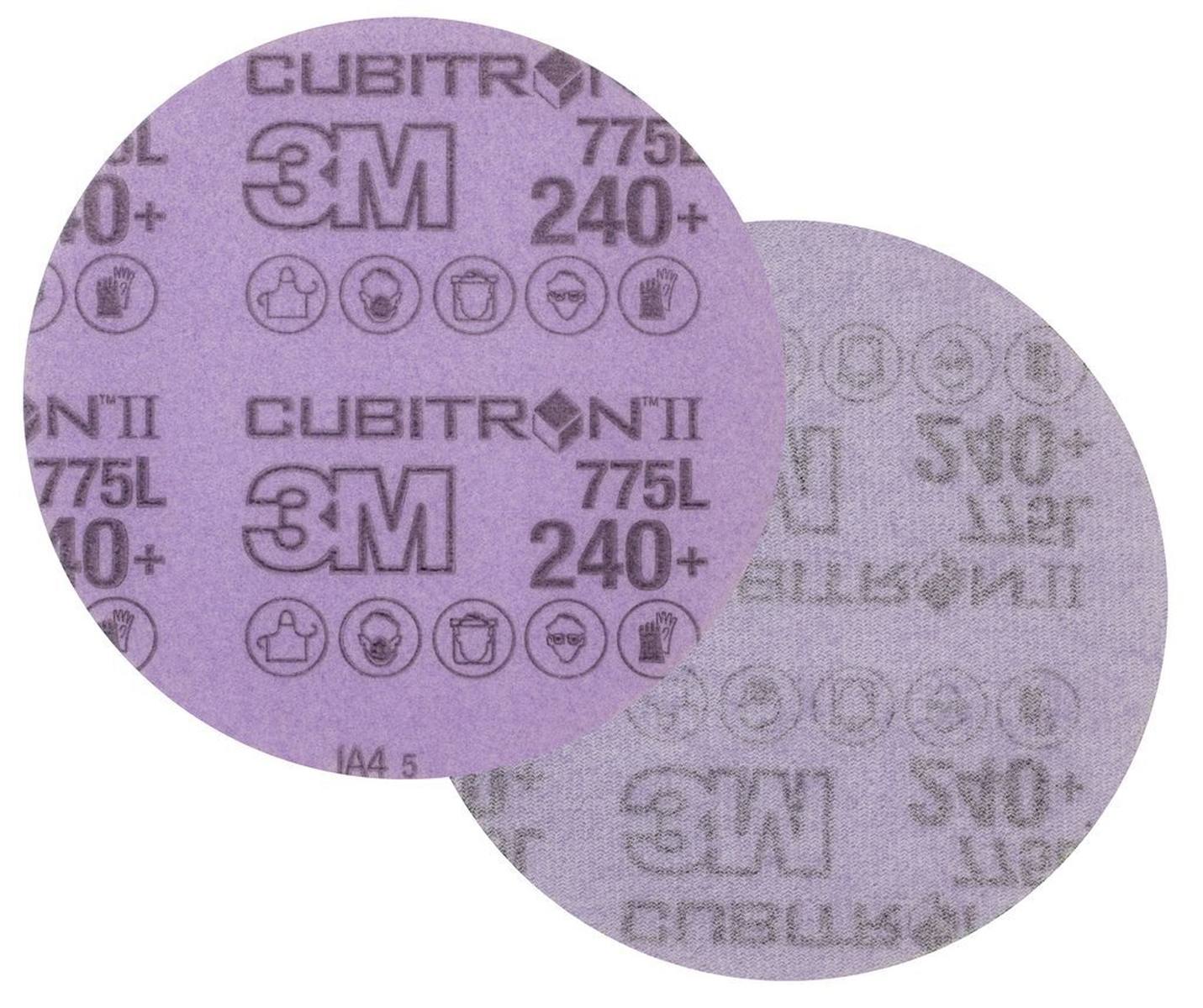 3M Cubitron II Disco de película Hookit 775L, 125 mm, 240+, sin perforar #47095