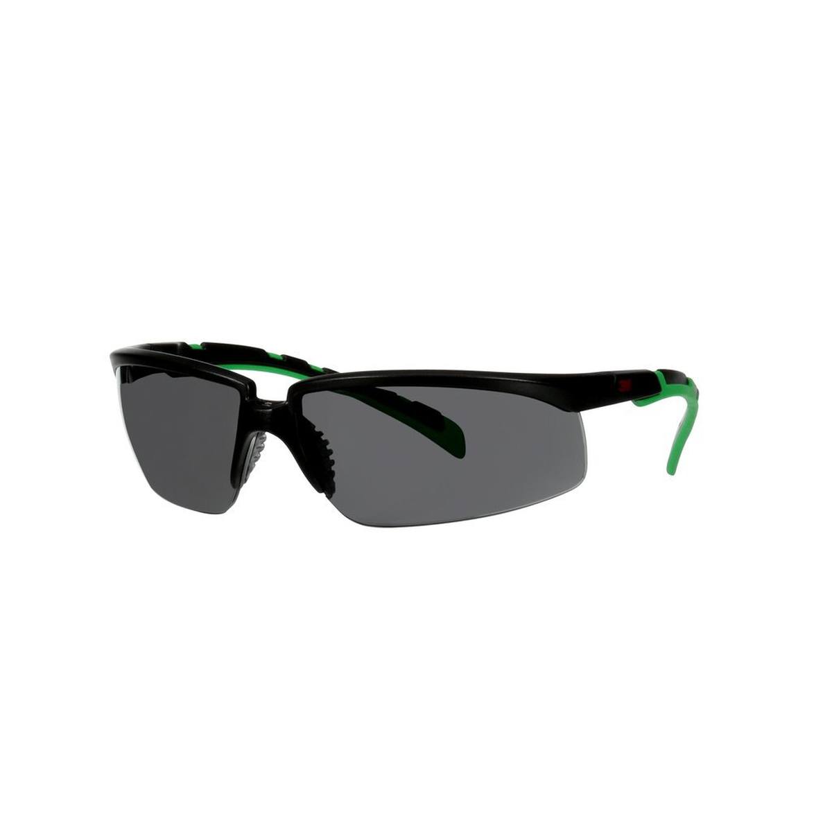 3M Solus 2000 lunettes de protection, monture noire/verte, traitement anti-rayures + (K), écran gris IR 3,0, S2030ASP-BLK