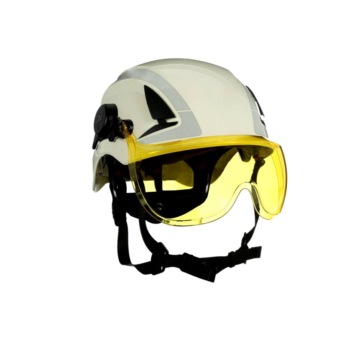 Visière courte 3M X5-SV03-CE pour les casques de protection X5000 et X5500, jaune, traitement antibuée et anti-rayures, polycarbonate