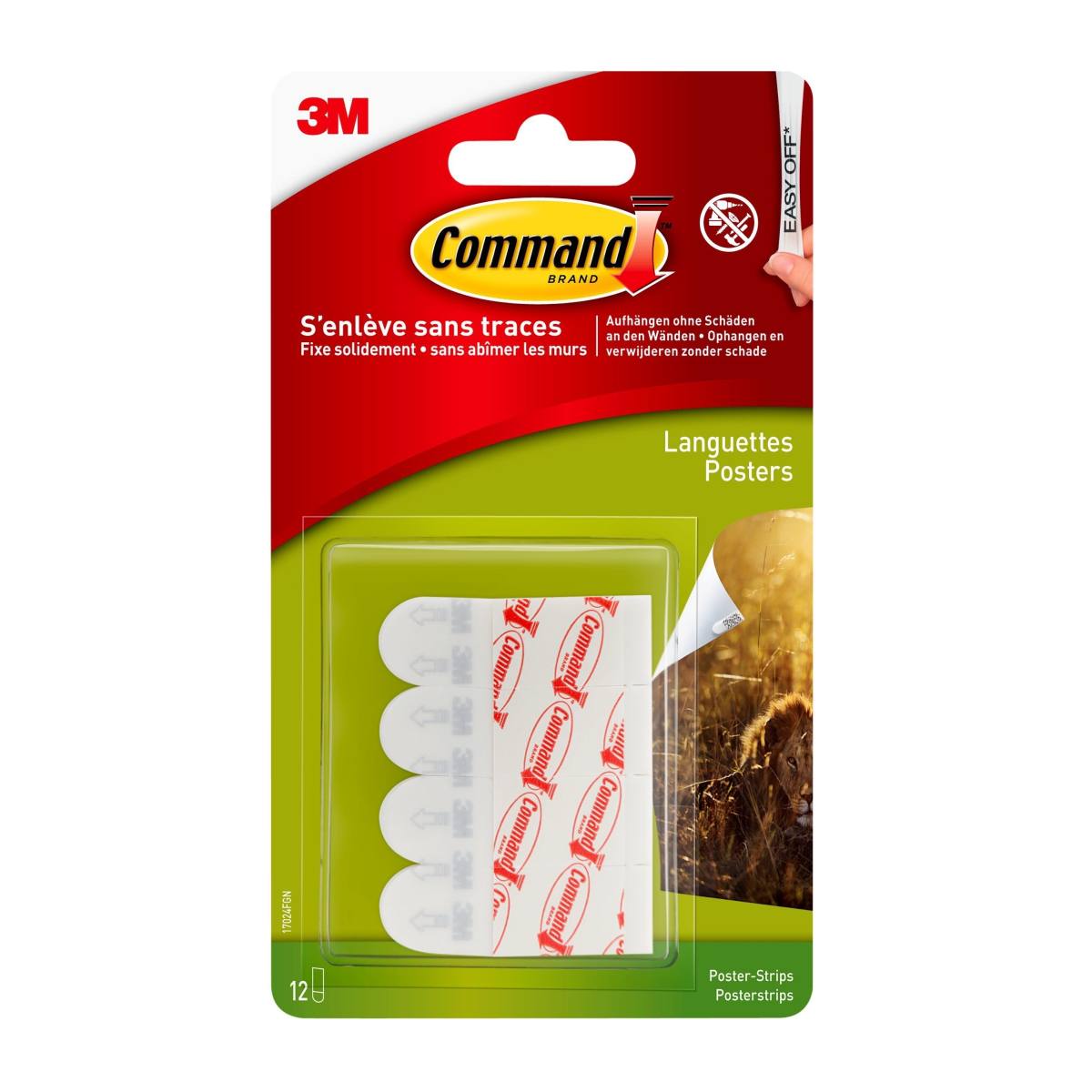 3M Command Poster Strips 17024 Multipack Taille : S, blanc, 48 strips