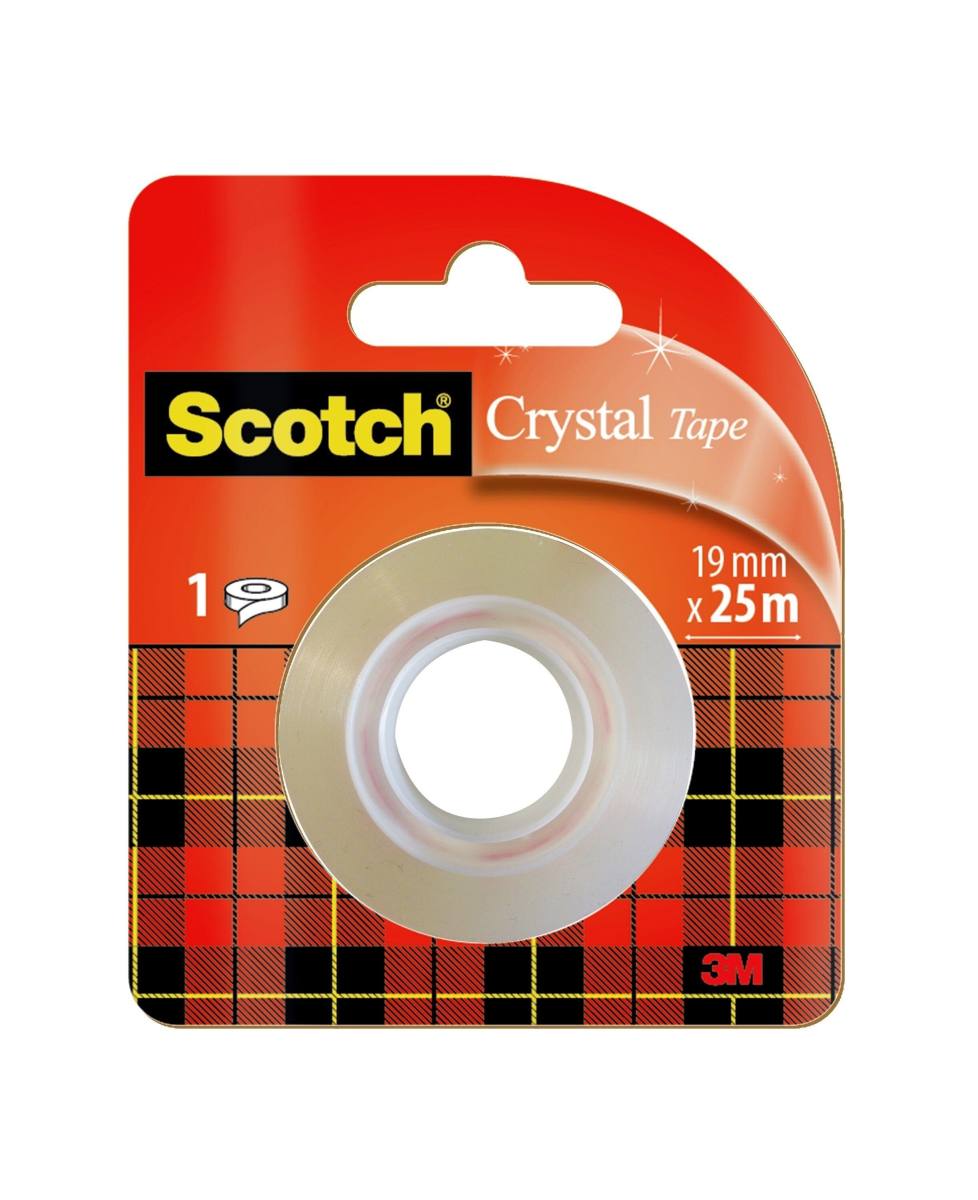 3M Scotch Crystal Klebeband Nachfüllpackung mit 1 Rolle 19 mm x 25 m