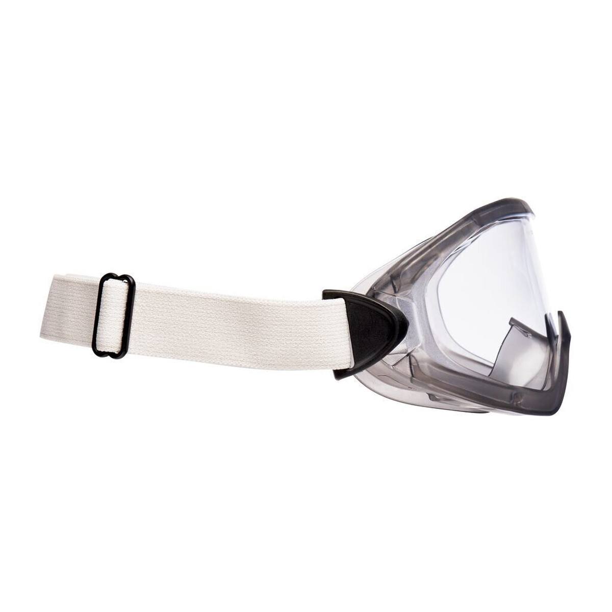 3M 2890SA Full-vision bril, acetaat coating, AS/AF/UV, PC, zonder ventilatiesleuf (gasdicht), verstelbare scharnieren