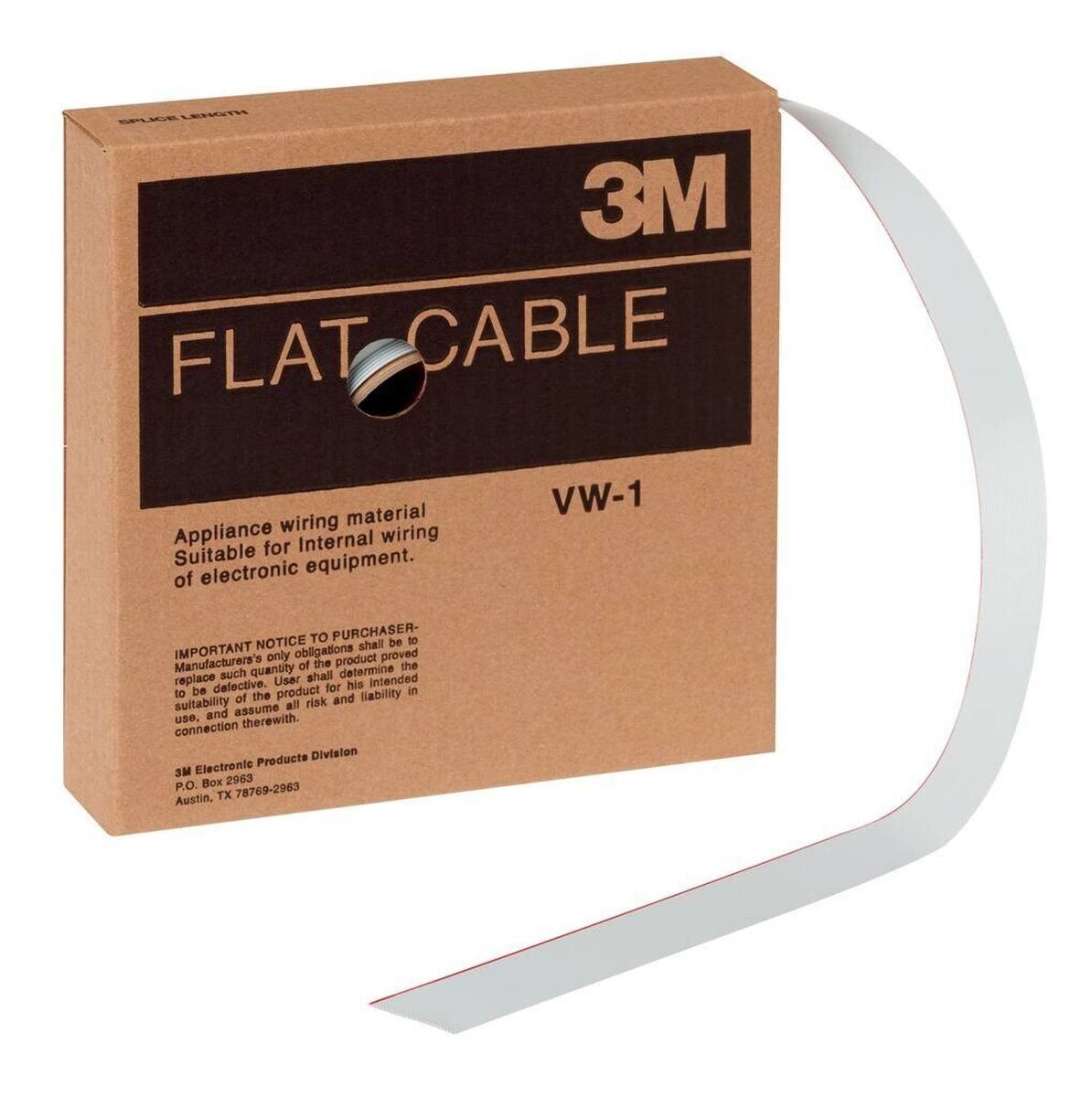 3M 3801/26 cable plano, 26 polos, serie 3801, conductor trenzado, 1,27 mm, gris, 30,5 m
