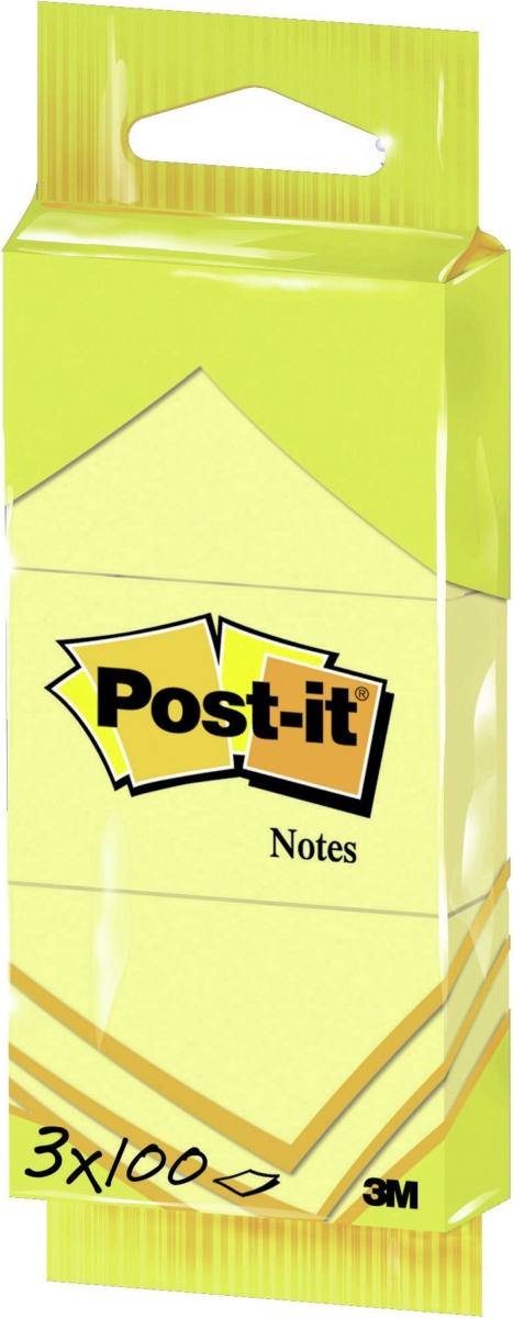 3M Post-it Notities 6810GB, 38 mm x 51 mm, geel, 3 blokken van elk 100 vellen