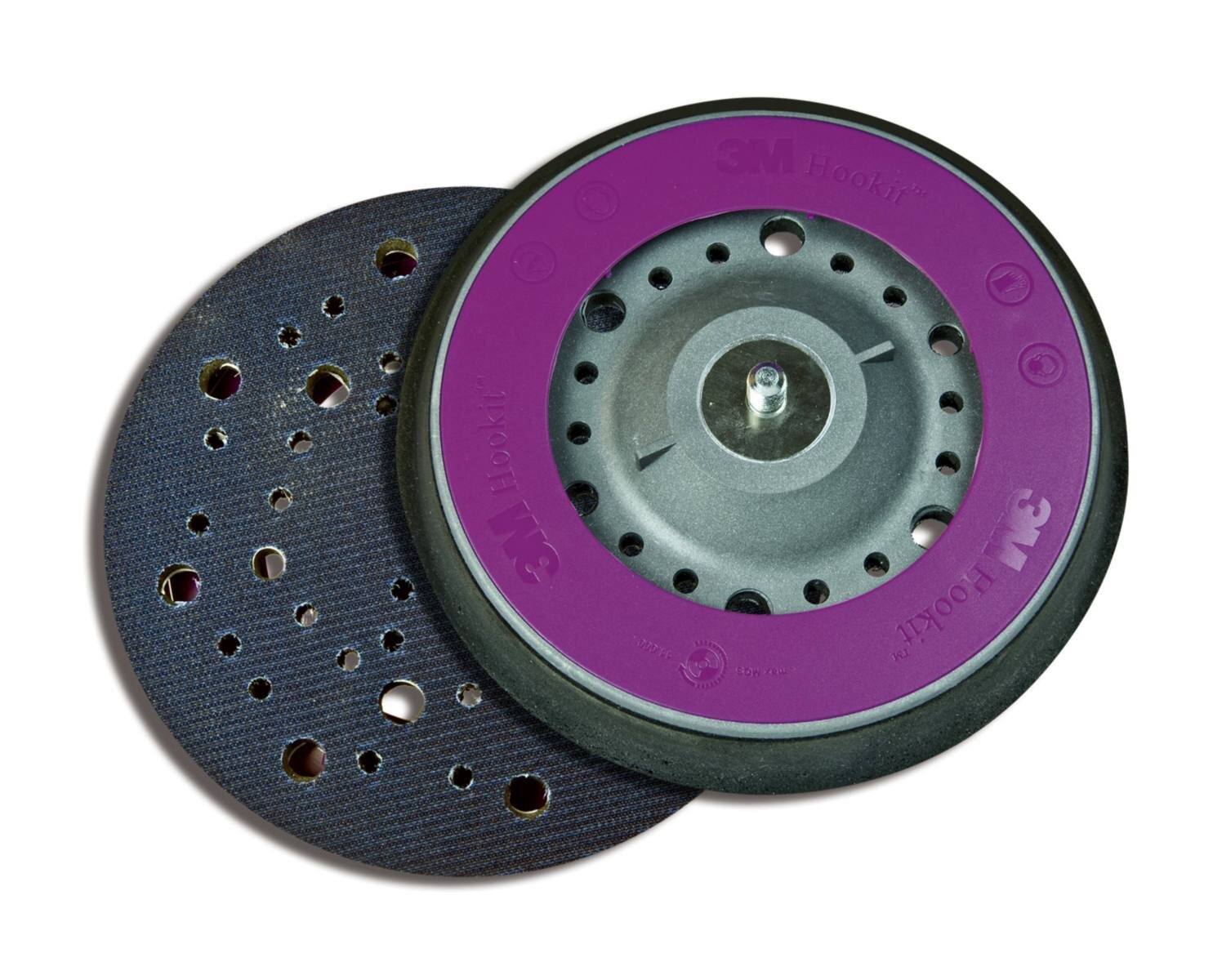 3M Hookit Backing pad Direct Flow II, Multihole, 150 mm, 5/16", Soft #50541