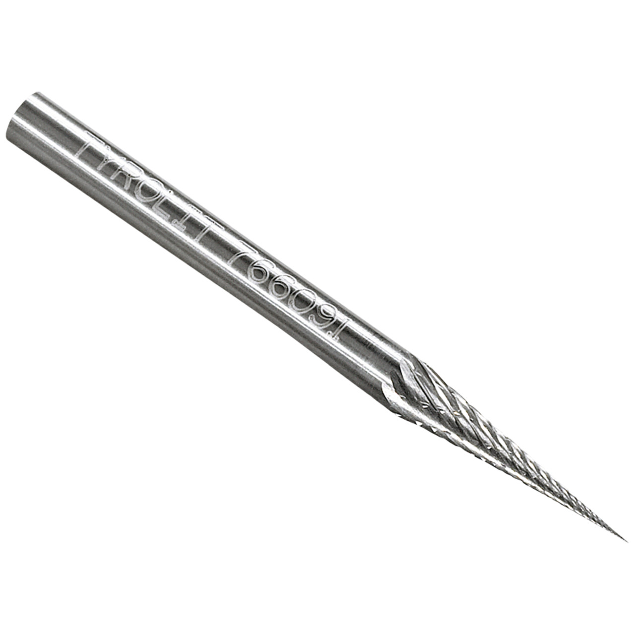 TYROLIT carbide end mill DxT-SxL 3x11-3x38 For cast iron, steel and stainless steel, shape: 52SKM - pointed cone, Art. 801365