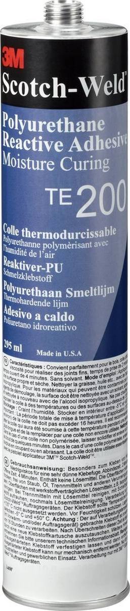 3M Scotch-Weld Reactive Polyurethane Hotmelt Adhesive TE 200, White, 295 ml