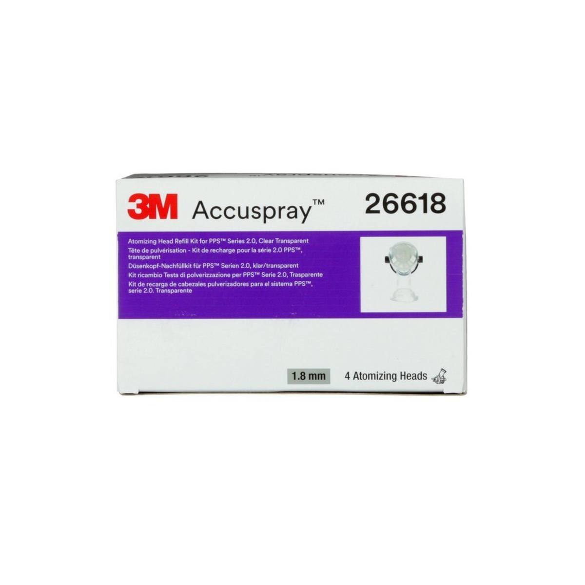 3M Accuspray Düsenkopf für PPS Serie 2.0, 1.8 mm, Transparent, 26618 (Pack=4Stück)