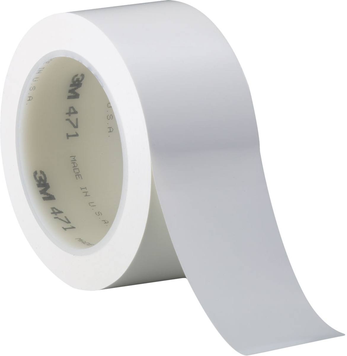 3M Cinta adhesiva de PVC blando 471 F, blanca, 25,4 mm x 33 m, 0,13 mm