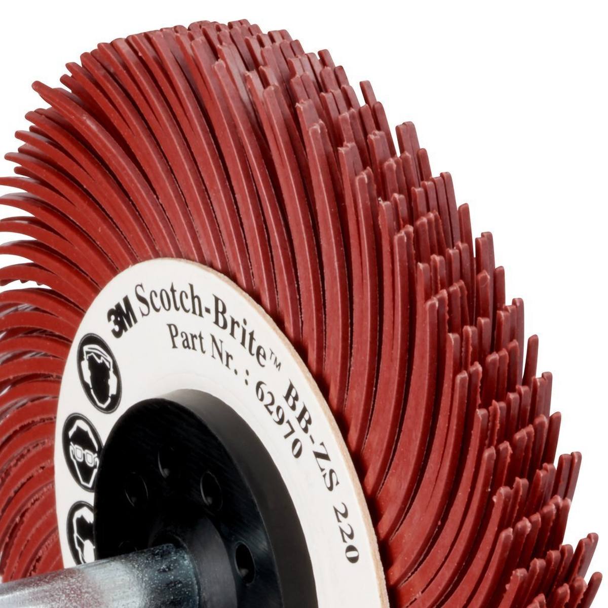 3M Scotch-Brite Radial Bristle Disc BB-ZS with shaft, brown, 76.2 mm, P220, type C #62970
