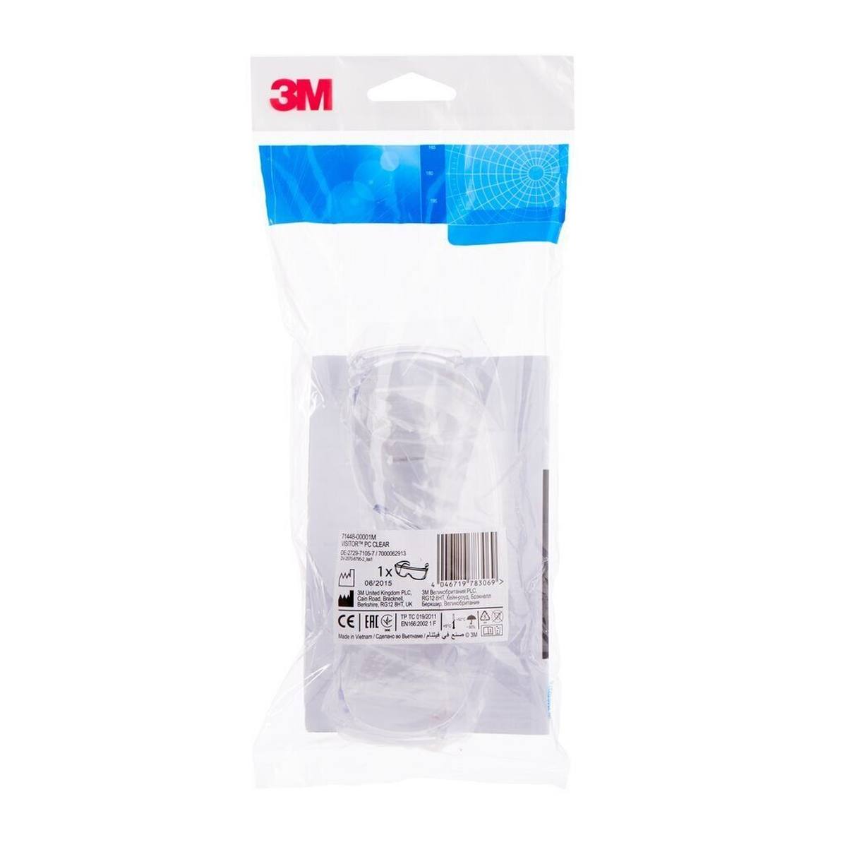 3M Visitor safety goggles UV, PC, clear, transparent frame