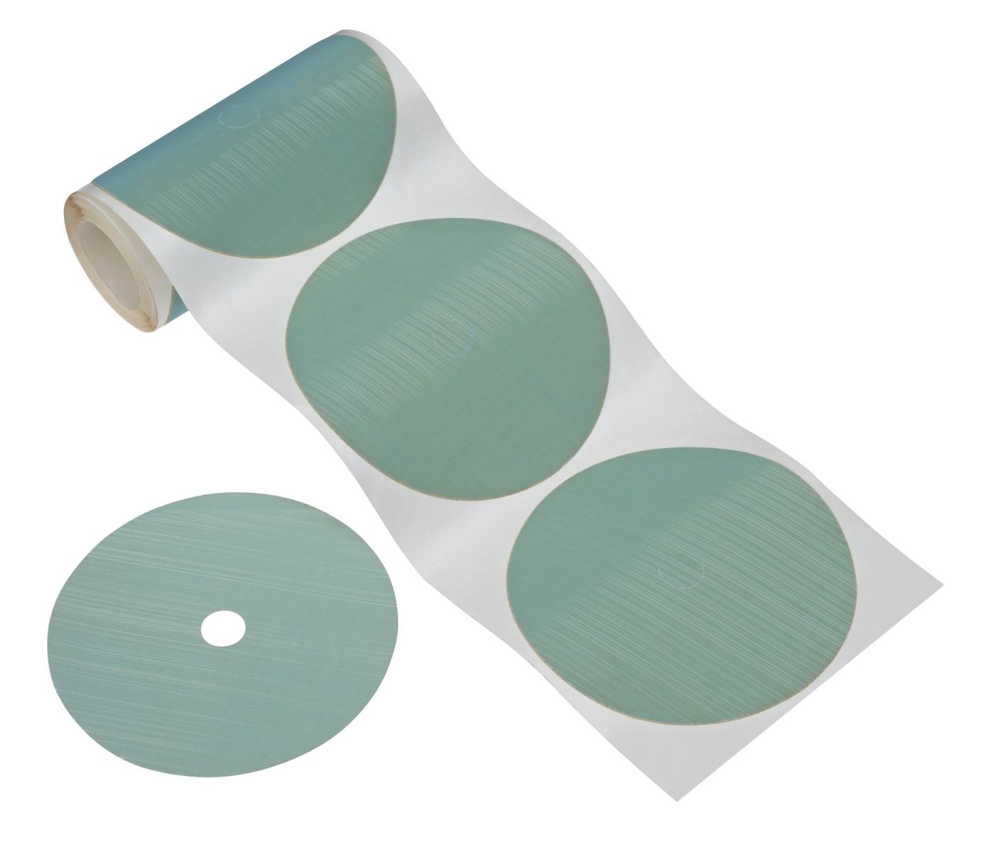 3M Trizact Disque pour film structuré 268XA, 127mmx12,7m, bleu, A010 (rouleau de 100 disques) #94126