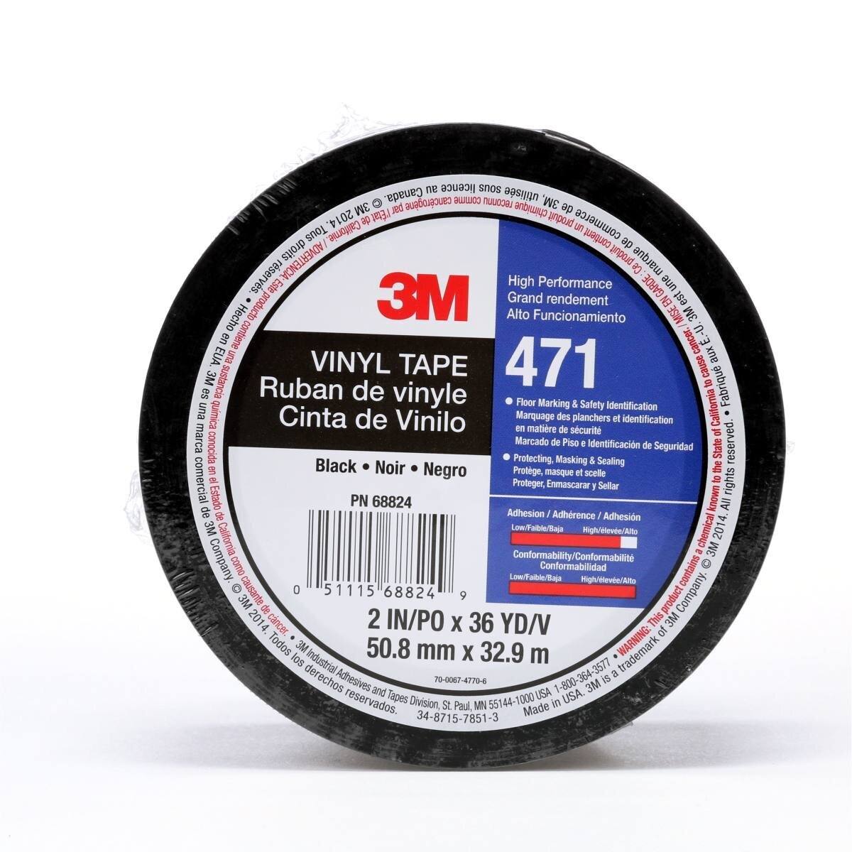 3M Soft PVC adhesive tape 471 F, black, 101 mm x 33 m, 0.13 mm