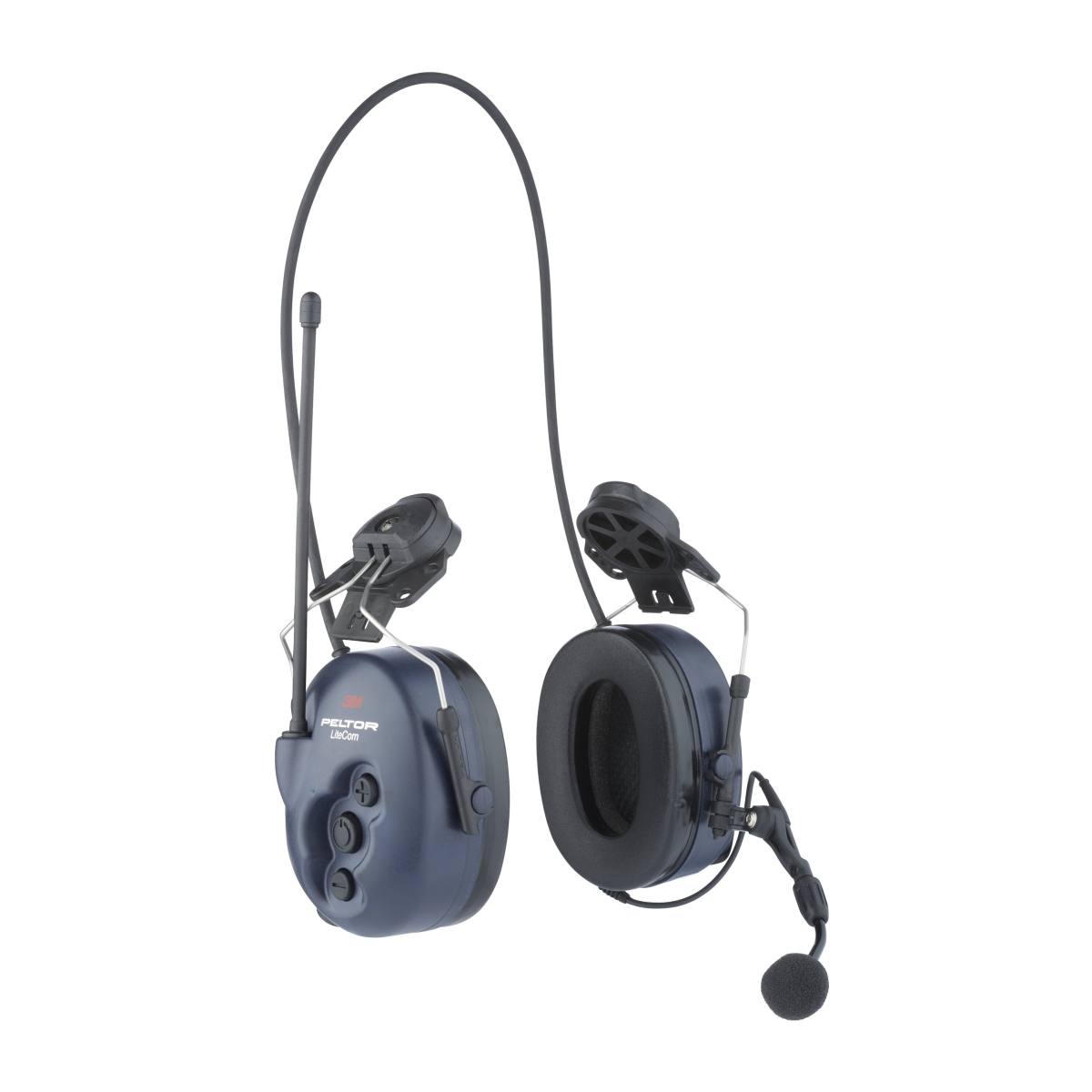 3M LiteCom avec fixation pour casque, radio PMR 446 intégrée, y compris microphone boom, SNR = 33 dB, bleu