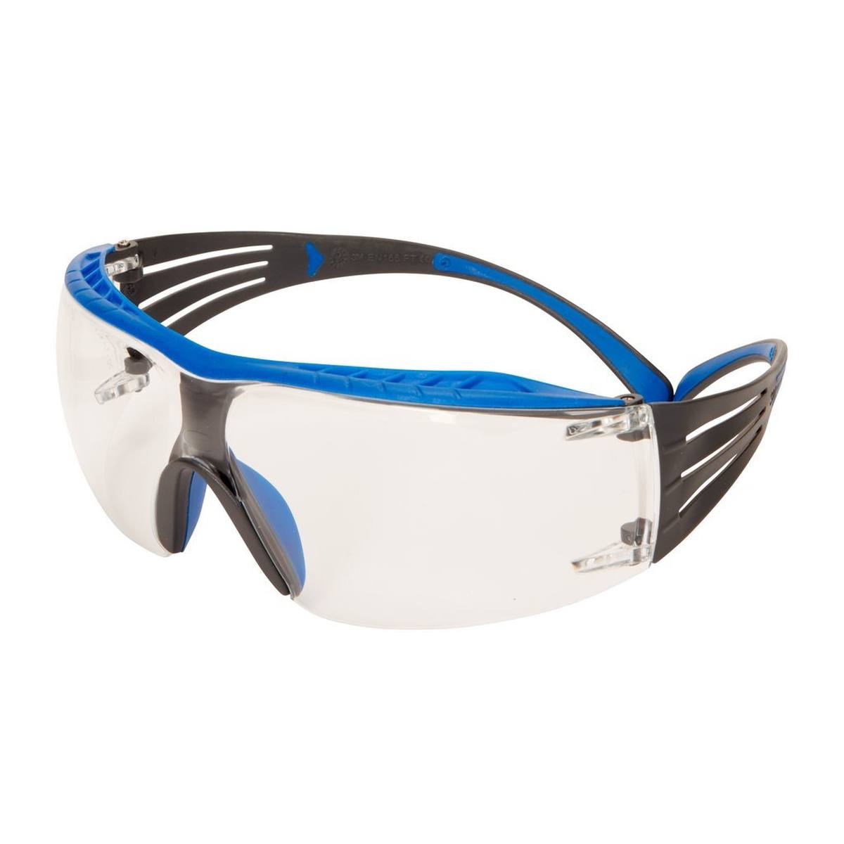 3M SecureFit 400X Schutzbrille, Gestell schwarz/schwarz, Antikratz-Beschichtung, orange-verspiegelte Scheibe, SF416XAS-BLK-EU